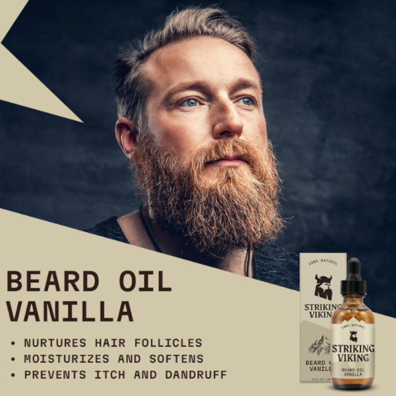striking viking vanilla beard oil details
